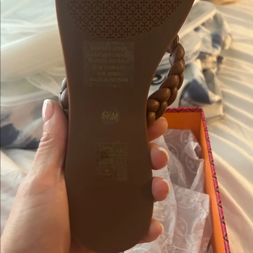 Tory Burch Chocolate Braided Flip Flops - Picture 3 of 3